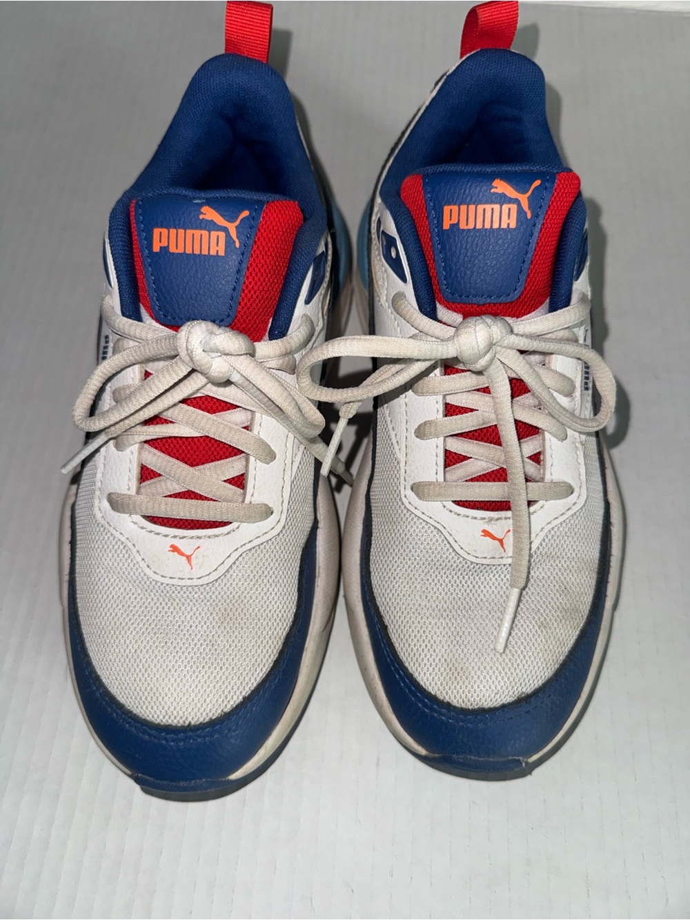 Puma White, Blue & Red Casual Sneakers